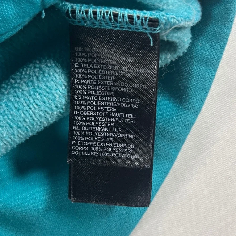 The North Face Womens Teal Heather Full Zip Fleece Jacket Mock Neck Small S/P